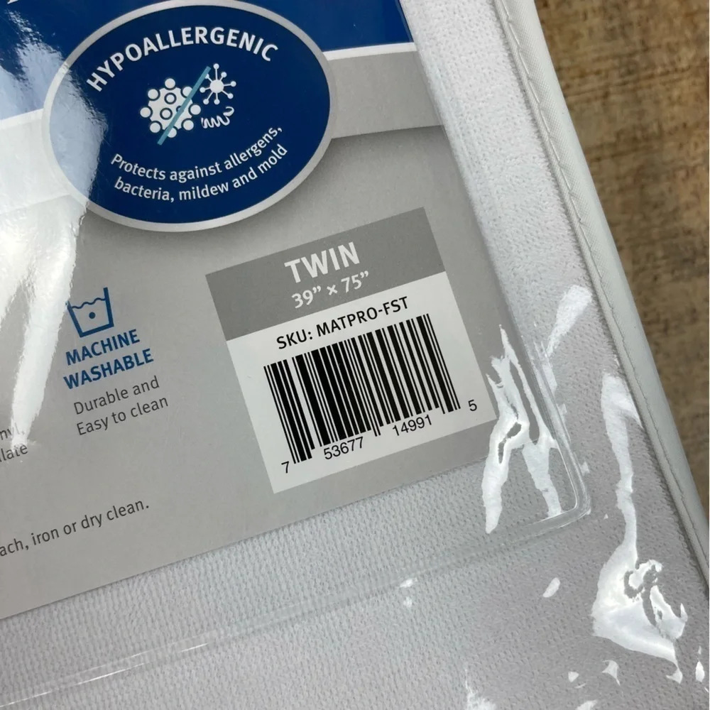NEW Sure Guard Mattress Protector Twin 100% Waterproof White Hypoallergenic